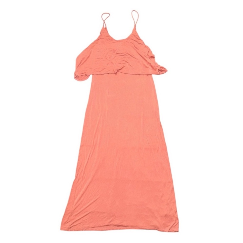 Final Touch Rust Maxi Dress with Ruffle Overlay - Picture 5 of 9